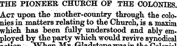 THE PIONEER CHURCH OF THE COLONIES. Act ...