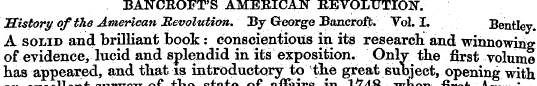 BANCROFT'S AMERICAN REVOLUTION. History ...