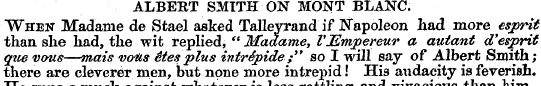 ALBERT SMITH ON MONT BLANC. "When Madame...