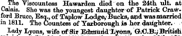 The Viscountess Hawarden died on the 24t...