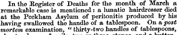 In the Register of Deaths for tho month ...