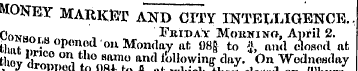 MONEY MARKET AND CITY INTELLIGENCE., OoT...