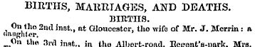 BIRTHS, MARRTAGES, AND DEATHS. BIRTHS. O...