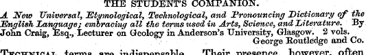 THE STUDENT'S COMPANION. A New Universal...