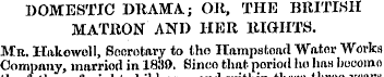 DOMESTIC DRAMA; OR, THE BRITISH MATRON A...