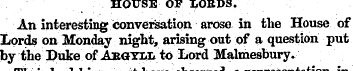 HOUSE OF LORDS. An interesting conversat...