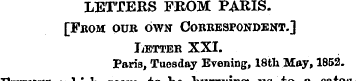 LETTERS PROM PARIS. [From our own Corres...