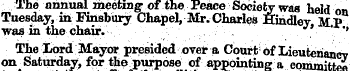 The annual meeting? of the Peace Society...