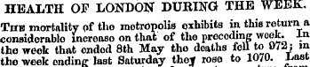 HEALTH OF LONDON DURING THE WEEK, Thh mo...