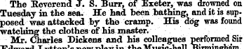 The "Reverend J. S. Burr, of Exeter, was...