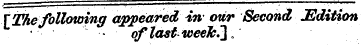 Y The following appeared in our Second E...