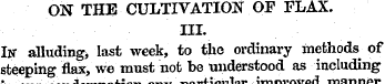 ON THE CULTIVATION OP FLAX. III. IN allu...