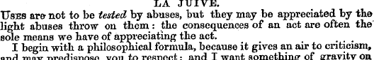 LA JUIVE. Uses are- not to be tested by ...