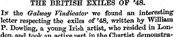 THE BRITISH EXILES OF '48. Iir the Galwa...
