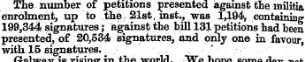 The number of petitions presented agains...