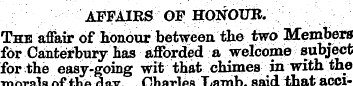 AFFAIRS OF HONOUR. Tse affair of honour ...