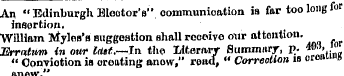 An " Edinburgh Elector'u" communication ...
