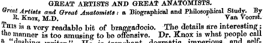 GBEAT ABTISTS AND GREAT ANATOMISTS. Grea...