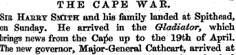 THE CAPE WAR. Sib Haeby SmSth and his fa...