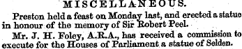 MISCELLANEOUS. Preston held a feast on M...