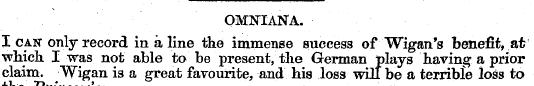 OMNTANA. I can only record in a line the...