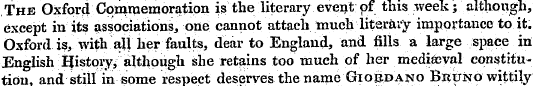 The Oxford Commemoration is the literary...