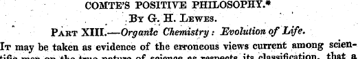 COMTE'S POSITIVE PHILOSOPHY.*. By Gr. .'...