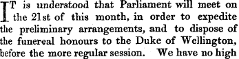IT is understood that Parliament will me...