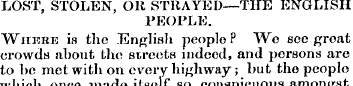 LOST, STOLEN, OR STRAYED—THE ENGLISH PEO...