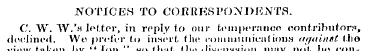 NOTICES TO CORRKSPONDHiNTa. C. "W. "VV.'...
