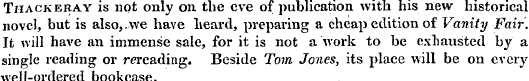 Thackeray is not only on the eve of publ...