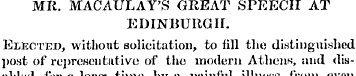 MR. MACAULAY'S GREAT SPEECH AT EDINBURGH...