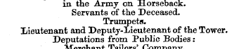 in the Army on Horseback. Servants of th...