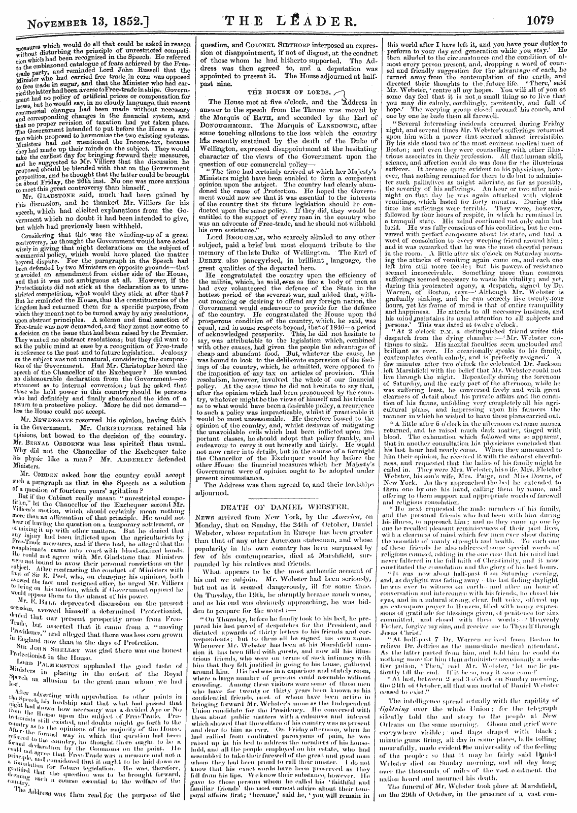 Leader (1850-1860): jS F Y, Country edition - The Parliament Of The Week. The Koyal Op...