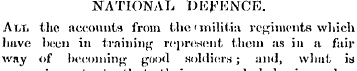NATIONAL DKFKNCE. Alii the accounts from...