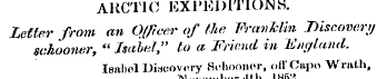 ARCTIC EXPEDITIONS. Letter from an Offic...
