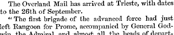The Overland Mail has arrived at Trieste...