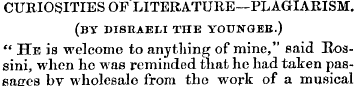 CURIOSITIES OF LITERATURE—PLAGIARISM. (B...