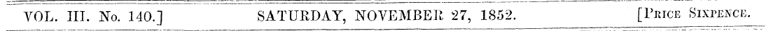 VOL. III. No. 140.] SATURDAY, NOVEMBER 2...