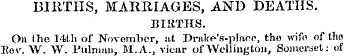 BIRTHS, MARRIAGES, AND DEATHS. BIRTHS. O...