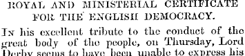 31OYAL .AND MINISTERIAL CERTIFICATE FOR ...