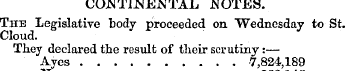 CONTINENTAL NOTES. The Legislative body ...