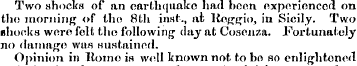 Two shocks of an earthquake had been exp...