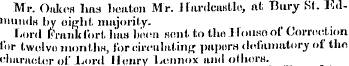 Mr. Oaken lias beaton Mr. HardeiiHtlo, a...