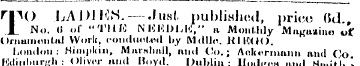 HMO LADIMN. — .IuhI. publiHhod, price (J...