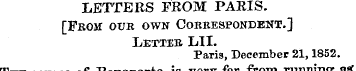 LETTERS FROM PARIS. [From our own Corres...