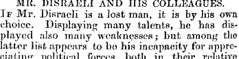 MR. DISRAELI AND HIS COLLEAGUES. If Mr. ...