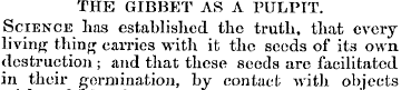 THE GIBBET AS A PULPIT. Science has esta...