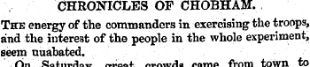 CHRONICLES OF CHOBHAM. The energy of the...