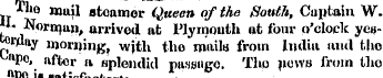 Tho muil steamer Queen of the South, Cap...